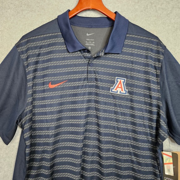 Nike Other - Nike Arizona Wildcats Dri-FIT Polo Shirt Mens XL Navy Blue Striped NCAA On Field